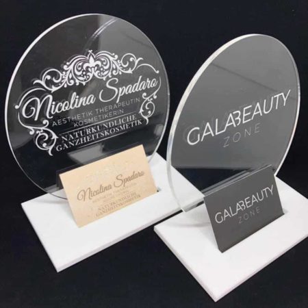 Table display / or business card holder - YOUR LOGO laser engraved - *EDEL*