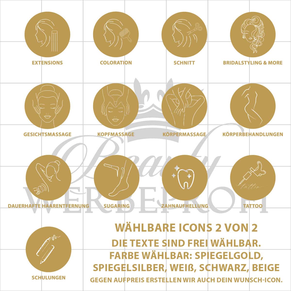 Window stickers / icons / shop window lettering / services / gold & silver - Image 3