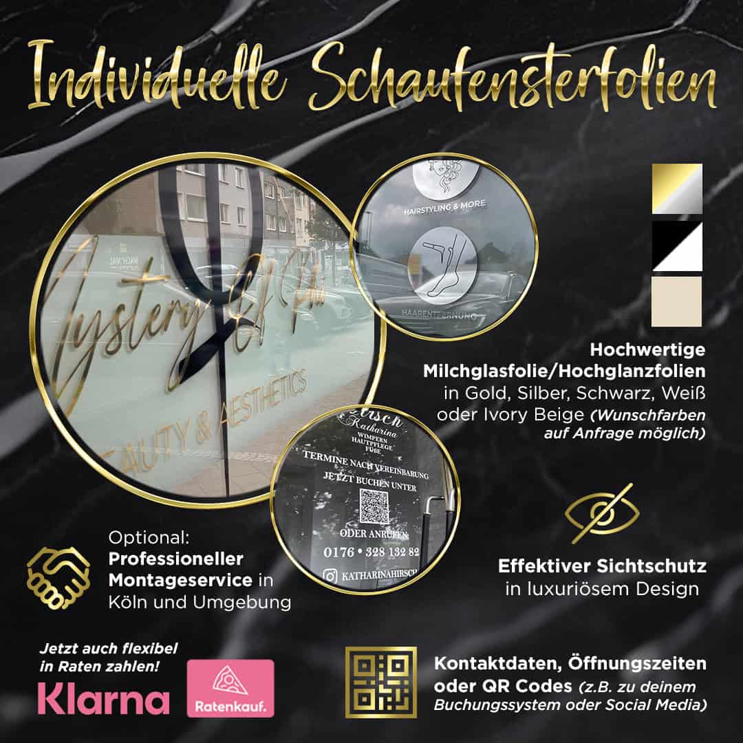 Shop window lettering - according to offer