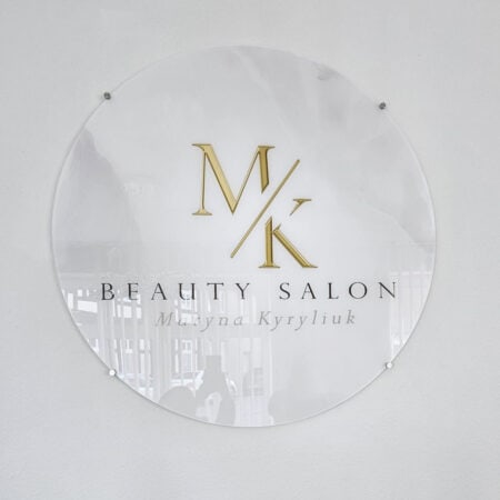 Glamorous acrylic sign / wall sign / wall logo up to 1.50m round