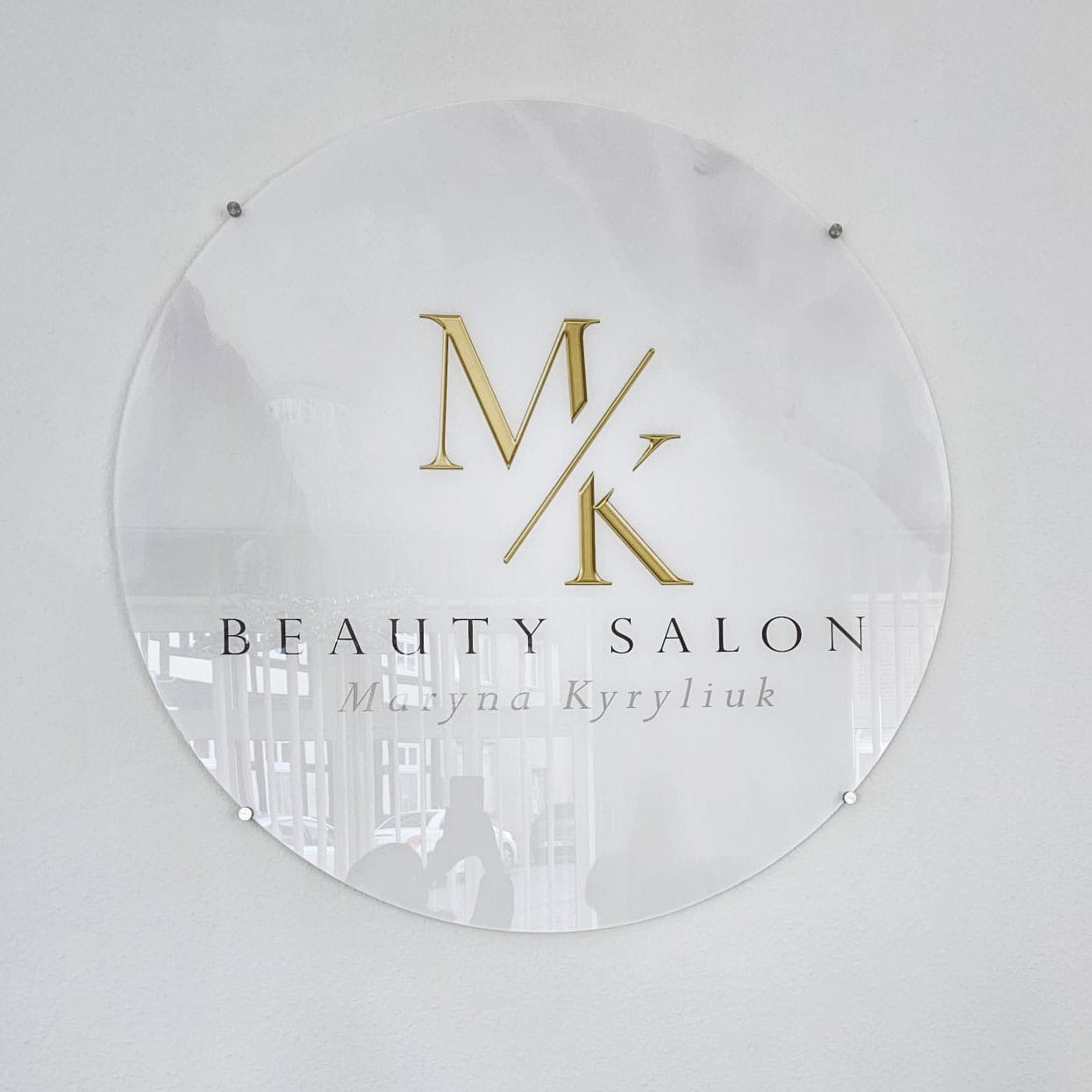 Glamorous acrylic sign / wall sign / wall logo up to 1.50m round