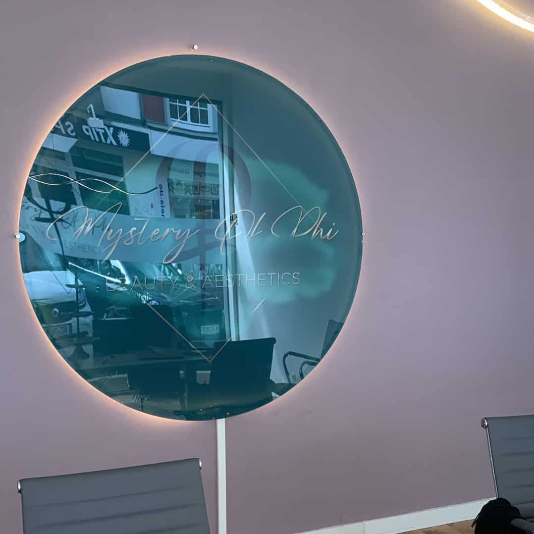 Glamorous acrylic sign / wall sign / wall logo up to 1.50m round - Image 5