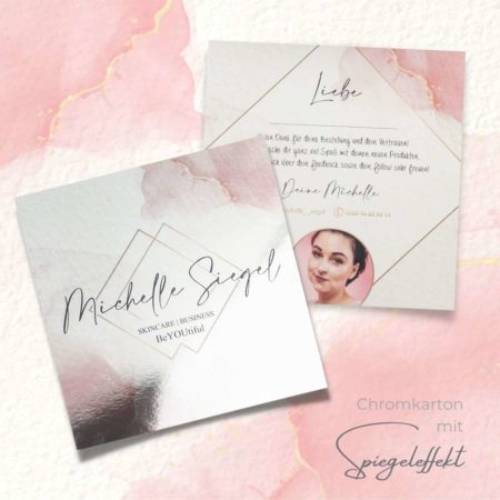 Flyer / Price list / Acknowledgement / Voucher - Exclusive reflective chrome box