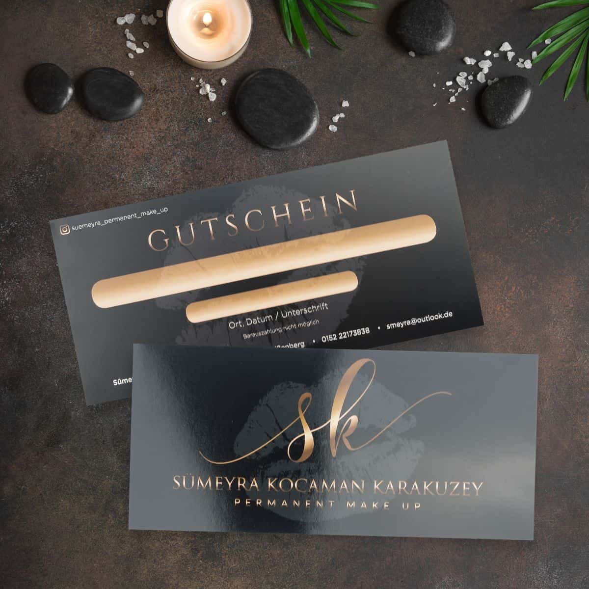 Glamorous voucher, matt with softskin surface