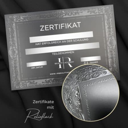 Exclusive certificate / training certificate with paint details / clear coat