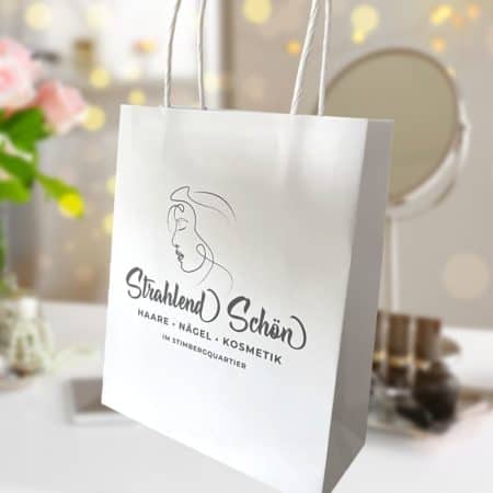 Customized carrier bag / paper carrier bag / paper bag / white bag printed with logo