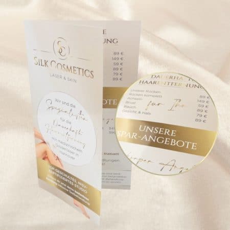 Info flyer / price list / 4-page / glossy / DIN long