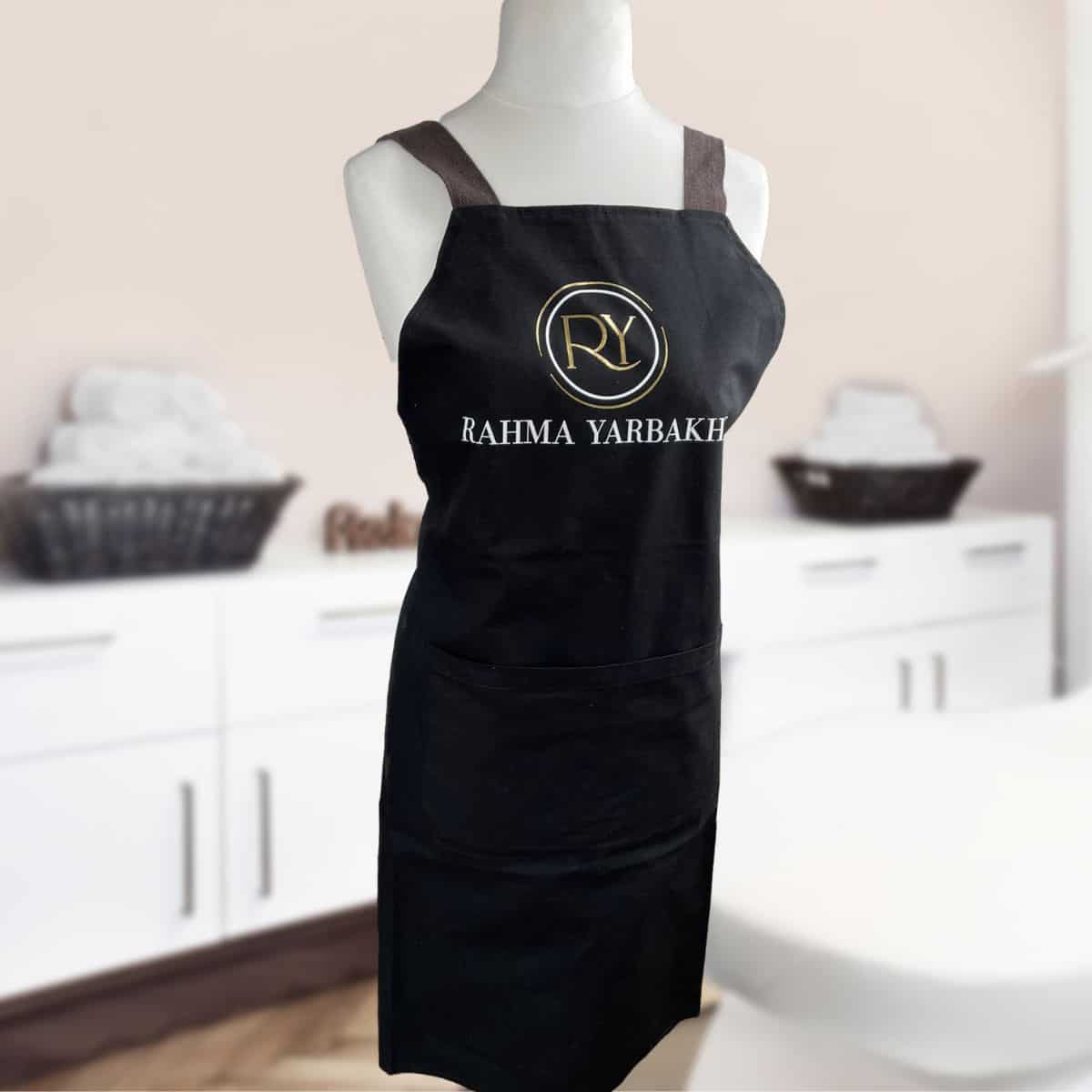 Apron / Apron / Cosmetic apron - with gold effect logo