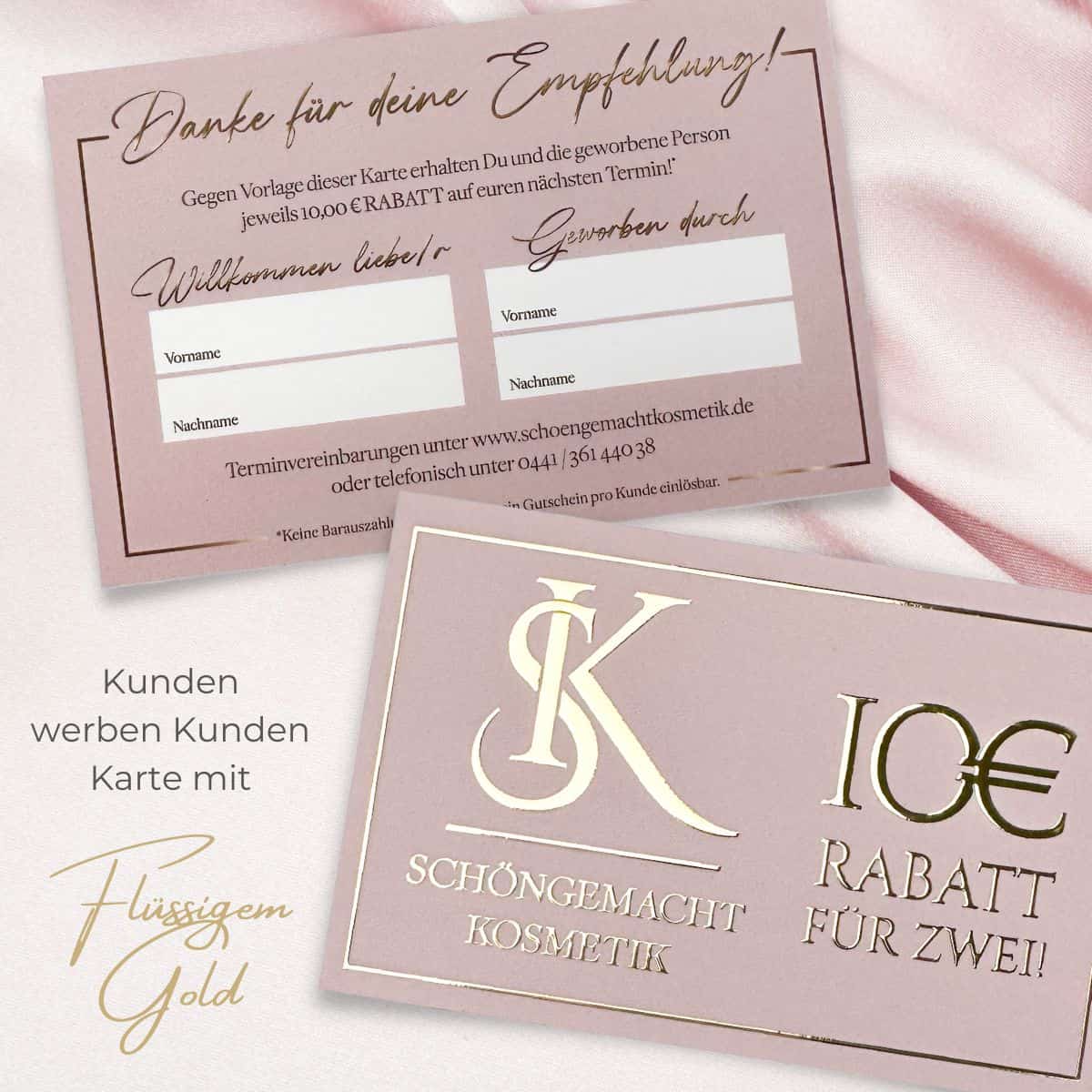 Referral card / Customers recruit customers / Gift card with liquid gold or silver - Image 2