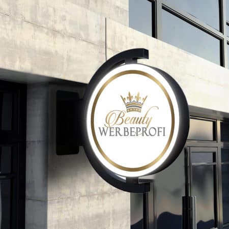 Luxury LED illuminated sign / nose sign 2-sided, high-quality, ready for connection, 50 or 60cm