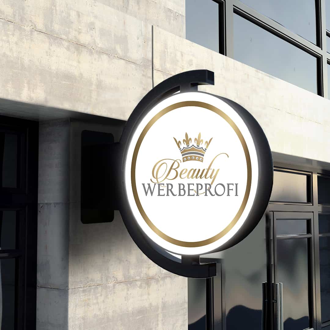 Luxury LED illuminated sign / nose sign 2-sided, high-quality, ready for connection, 50 or 60cm