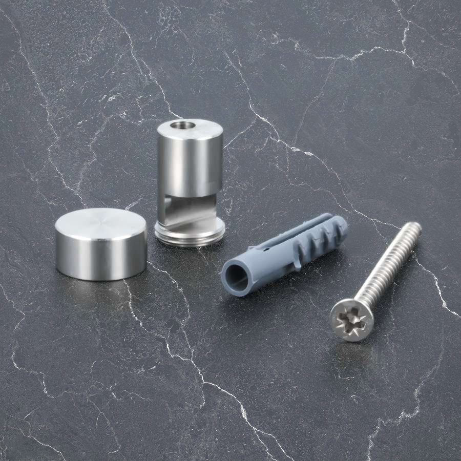 Clamp fastening / sign holder made of V2A stainless steel - set of 4