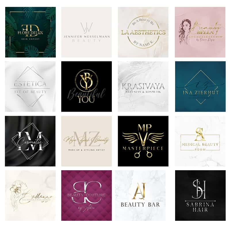 LOGO-Design - Beautylogo: Nails - Lashes - PMU - Beauty - Hair - optional with Liquid-3D-Gold or Silver