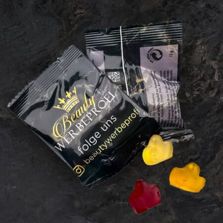 Gummy bears / fruit gum sachets with your logo
