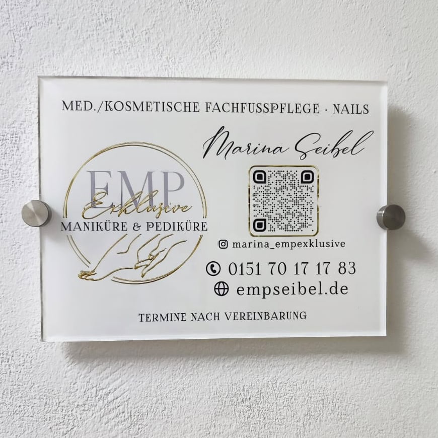 Exclusive company sign / advertising sign made of acrylic glass 20x30 or 30x40cm