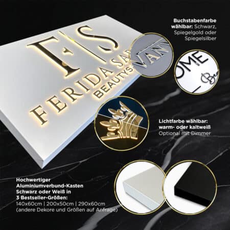 Illuminated advertising sign - LED - Illuminated advertising sign - Illuminated advertising - Outdoor sign with light