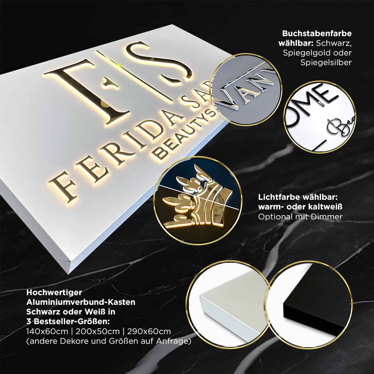 Illuminated advertising sign - LED - Illuminated advertising sign - Illuminated advertising - Outdoor sign with light