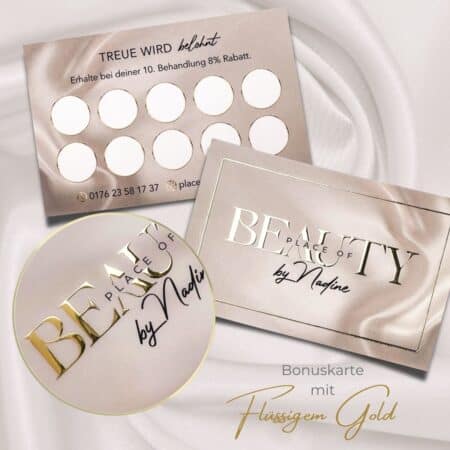 Exclusive bonus card with liquid gold or silver (LACK refinement)