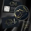 Exclusive business card with liquid gold or silver finish and soft-touch surface