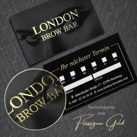 Exclusive date card with liquid gold or silver (LACK refinement)